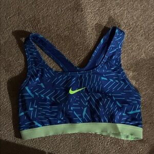 Nike Navy and Lime Sports Bra